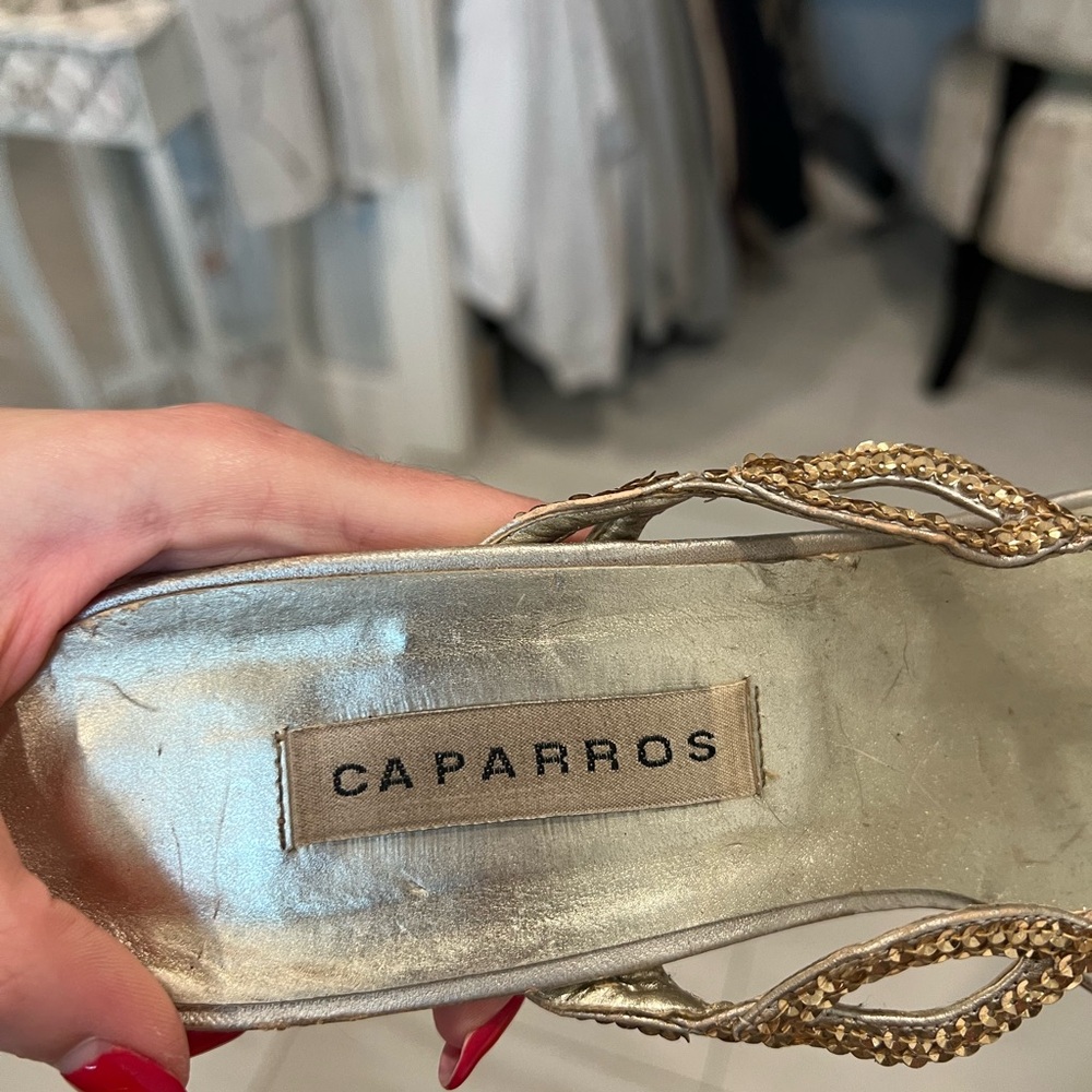 Vintage Caparros Gold Heels - Picture 2 of 3